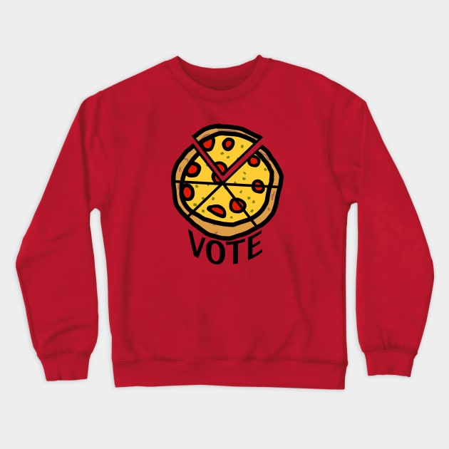 Vote Sliced Pizza Crewneck Sweatshirt by ellenhenryart